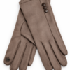 Guantes Mujer con Botón de Perla kaki | ERYNA Guantes de mujer kaki con tres botones de perla ERYNA