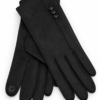 Guantes Mujer con Botón de Perla Negro | ERYNA Guantes de mujer negros con tres botones de perla ERYNA