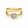 Anillo ERYNA corazón minimalista dorado de acero inoxidable Anillo ERYNA corazón minimalista dorado ajustable de acero inoxidable