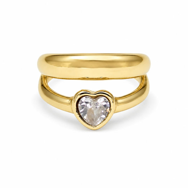 Anillo ERYNA corazón minimalista dorado de acero inoxidable Anillo ERYNA corazón minimalista dorado ajustable de acero inoxidable