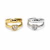 Anillos ERYNA corazón minimalista de acero inoxidable - dorado y plateado Anillos ERYNA corazón minimalista dorado y plateado de acero inoxidable