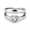Anillo ERYNA corazón minimalista plateado de acero inoxidable Anillo ERYNA corazón minimalista plateado ajustable de acero inoxidable