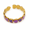 Anillo ERYNA Corazones del Alba lila de acero inoxidable dorado
