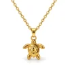Colgante ERYNA tortuga en acero dorado Colgante de tortuga marina con caparazón en relieve y cadena dorada de acero inoxidable ERYNA