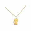 Collar ERYNA de acero inoxidable dorado con colgante de gatito grabado