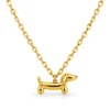 Collar perro salchicha ERYNA en acero dorado Colgante de perro salchicha dorado con cadena de eslabones de acero inoxidable ERYNA