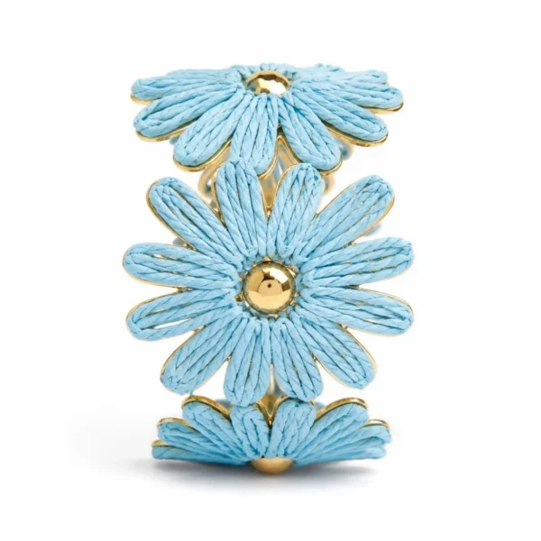 Pulsera brazalete flores ERYNA - Azul cielo Pulsera brazalete flores ERYNA azul cielo