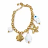 Pulsera ERYNA CHARMS MARINOS DORADO & COLOR - BLANCO Pulsera ERYNA CHARMS MARINOS DORADO & COLOR - BLANCO