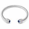 Pulsera rígida plateada ERYNA con piedras de colores - AZUL Pulsera rígida plateada ERYNA con piedras de colores - AZUL