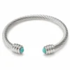 Pulsera rígida plateada ERYNA con piedras de colores - TURQUESA Pulsera rígida plateada ERYNA con piedras de colores - TURQUESA