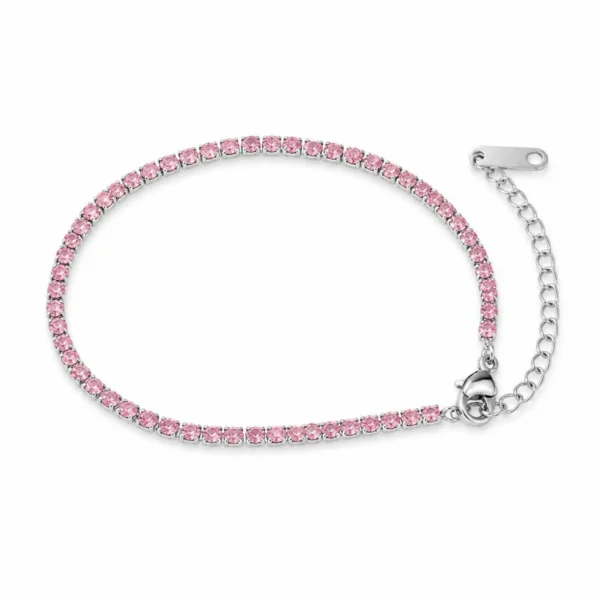 Pulsera ERYNA tenis circonitas verde o rosa - ROSA Pulsera ERYNA tenis circonitas verde o rosa - ROSA