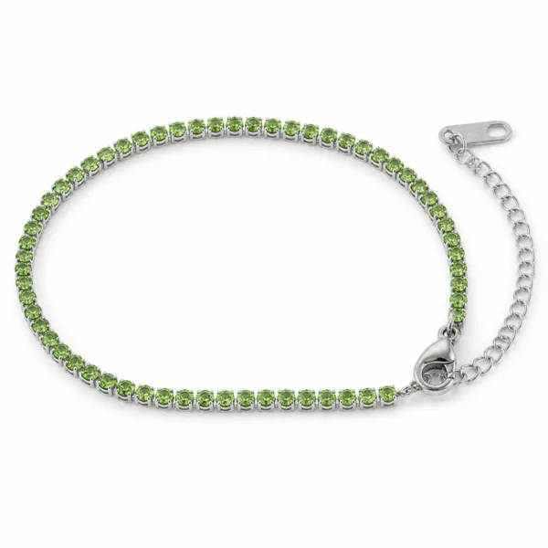 Pulsera ERYNA tenis circonitas verde o rosa - VERDE Pulsera ERYNA tenis circonitas verde o rosa - VERDE