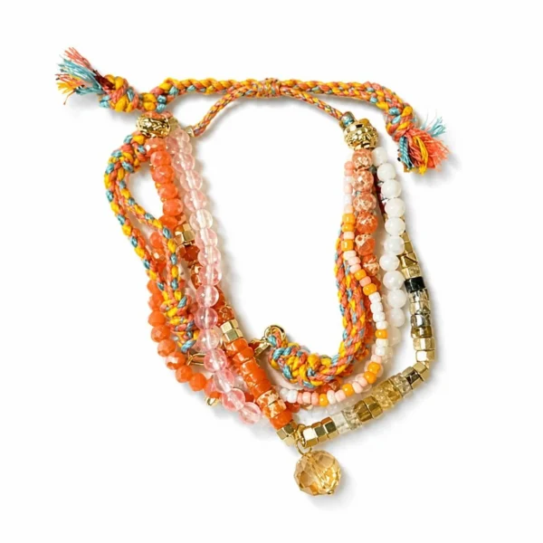 Pulsera MULTICOLOR CRISTAL Y PIEDRA ERYNA - NARANJA Pulsera MULTICOLOR CRISTAL Y PIEDRA ERYNA - NARANJA