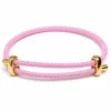 Pulsera ERYNA de hilo trenzado ajustable en color rosa con terminales dorados